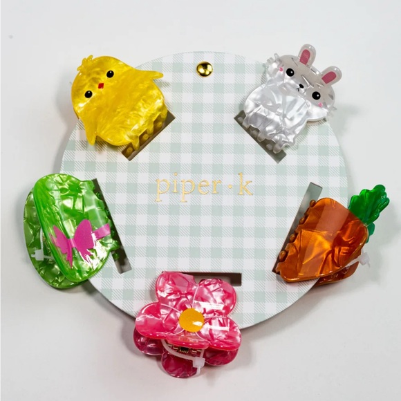Piper K Accessories - NWT 🐰🐣🌸🥕Piper K Easter Hair Claws Clips set of 5